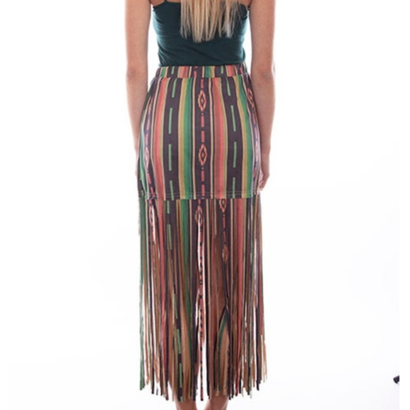 Scully Honey Creek Collection Long Fringe Serape Skirt Size S $78 - Picture 2 of 8